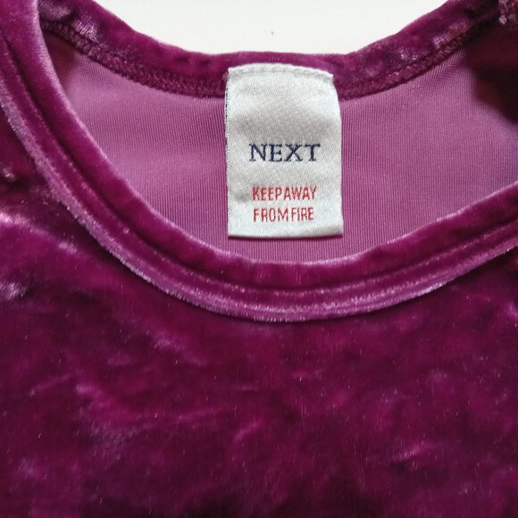 NEXT Pink Velour Top Shirt Baby Girl 3-6 Months up to 18 lbs Holiday Party - Picture 5 of 8